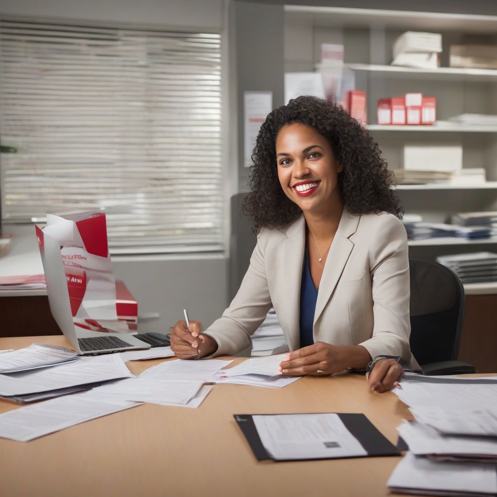 State Farm agent working in their office